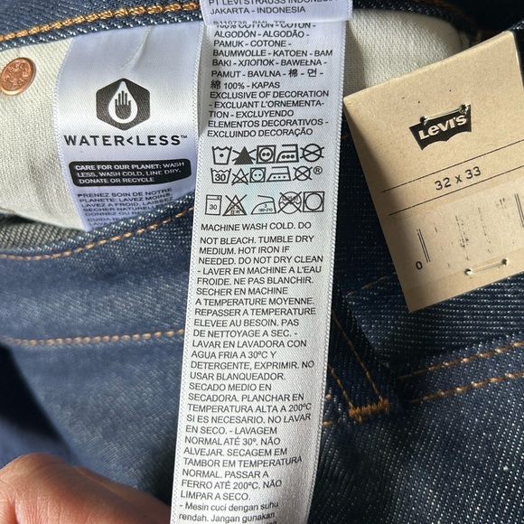 NWT Levi's 501 Dark Wash Jeans Size 32x33 - Picture 9 of 10